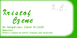 kristof czene business card